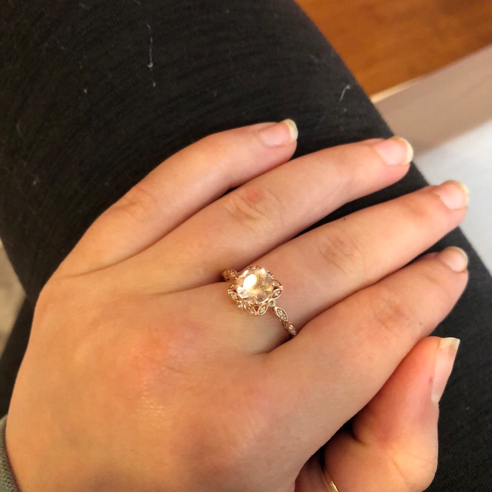 Rose gold morganite ring